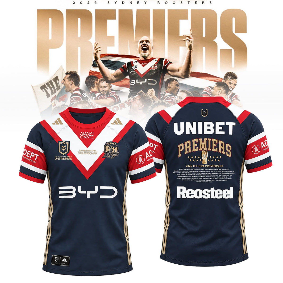 Sydney Roosters 2026 PREMIERS Limited Jersey