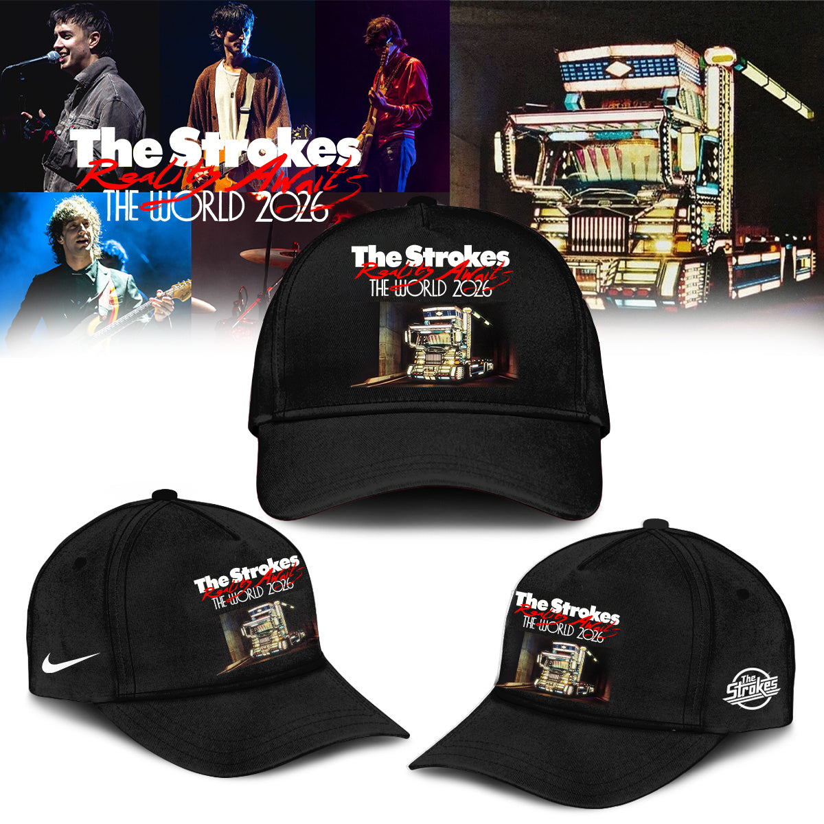 ,,,The Strokes Reality Awaits World Tour 2026 Limited Edition Signature – Zip Hoodie