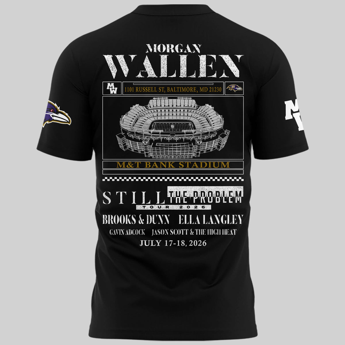 Special New Edition Baltimore Ravens x MW Black Tshirt 2026