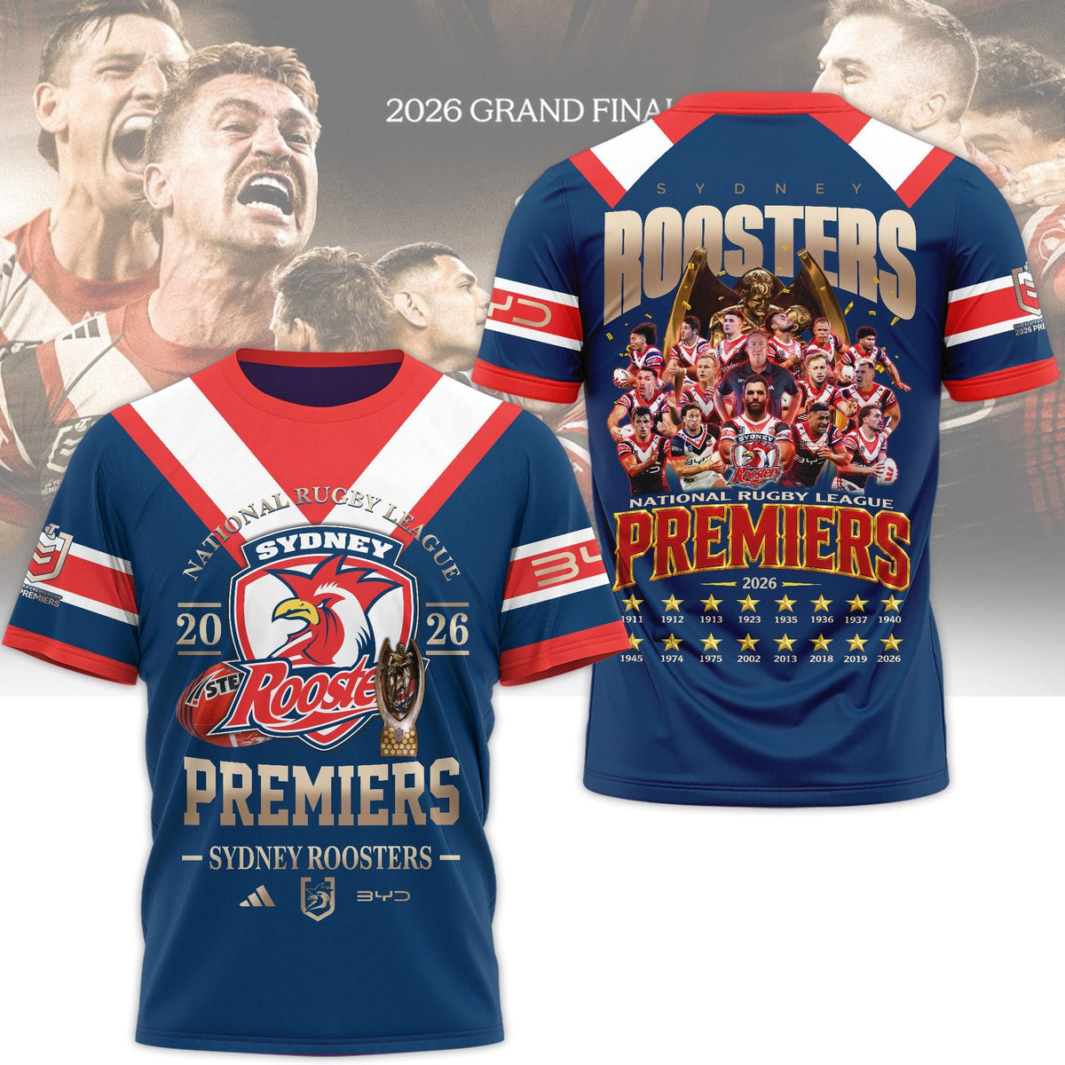 Limited Edition Sydney Roosters Premiers 2026 Shirt