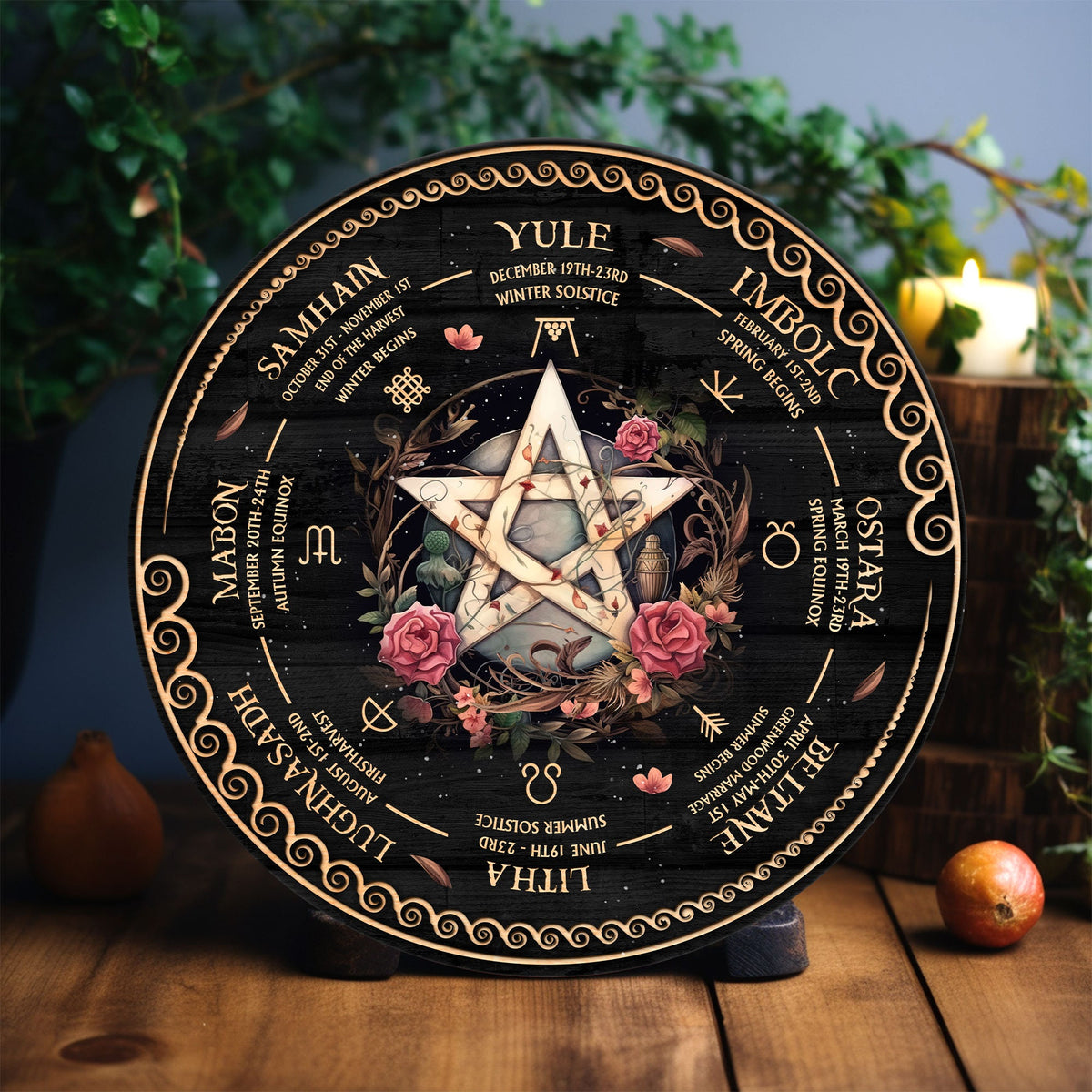 Personalized Tree of Life Wheel Of The Year Wooden Sign , Wheel Of The Year Sign, Witch Calendar 2025, Pagan Advent Calendar