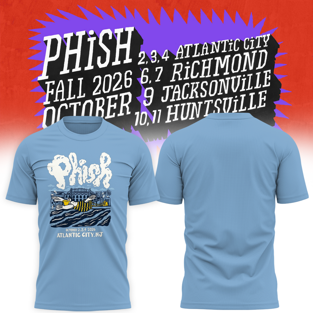 Phish Dry Goods Atlantic City NJ 2026 Limited Edition Shirt Live At Boardwalk Hall On October 2 3 4 2026