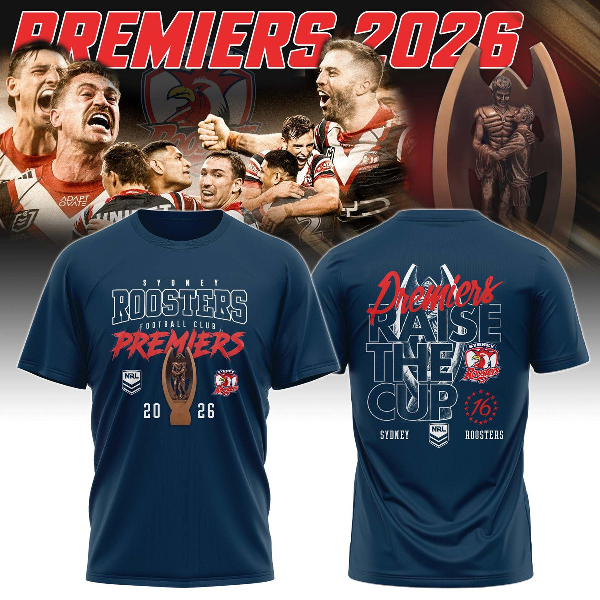 Limited Edition Sydney Roosters Premiers 2026 Shirt