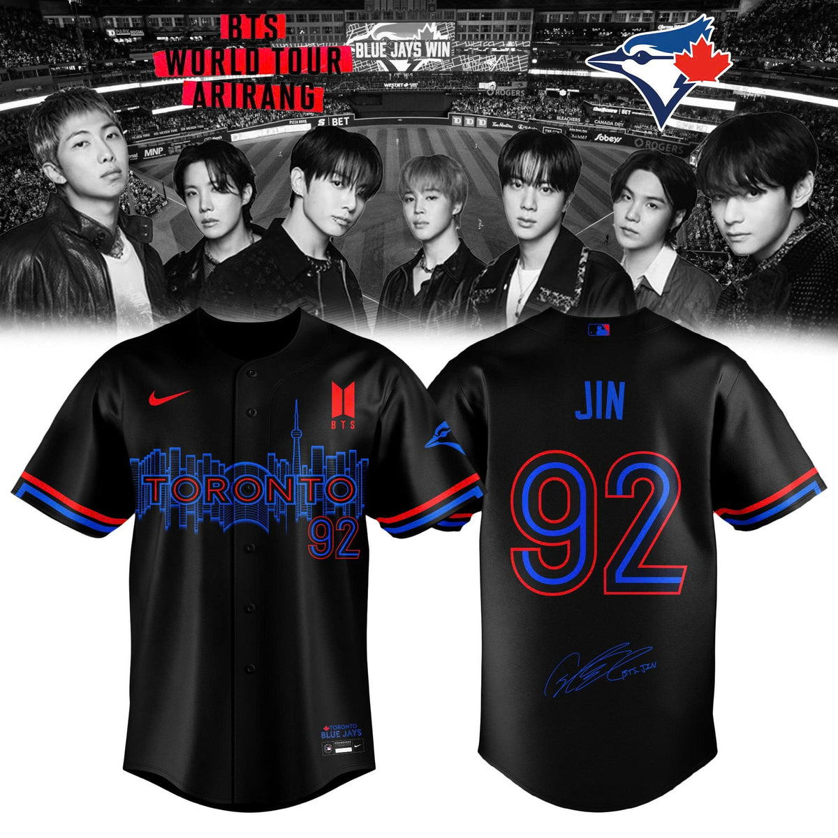 Toronto Blue Jays x JIN 92 BTS World Tour 2026 Limited Edition Jersey