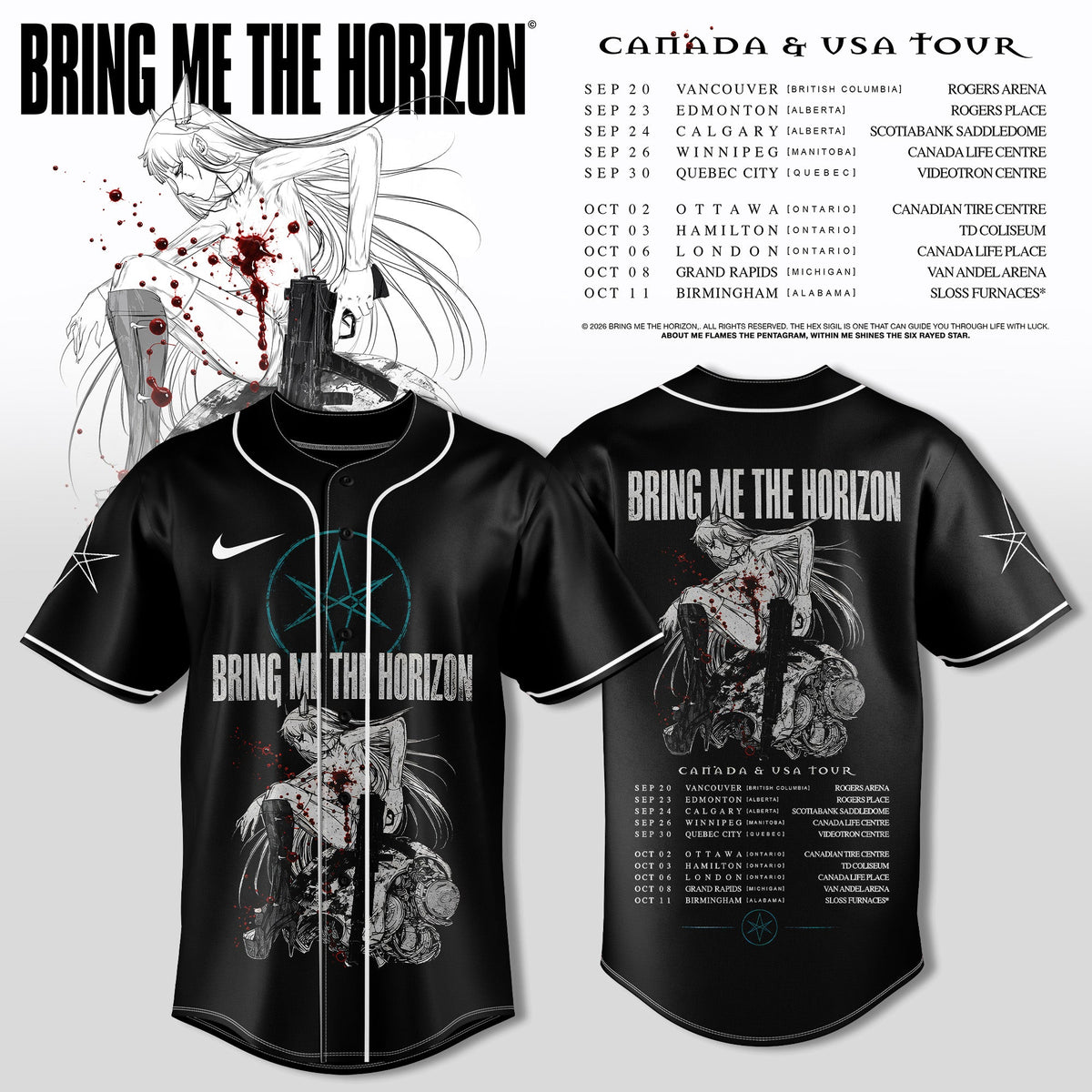 BRING ME THE HORIZON — CANADA & USA TOUR JERSEY