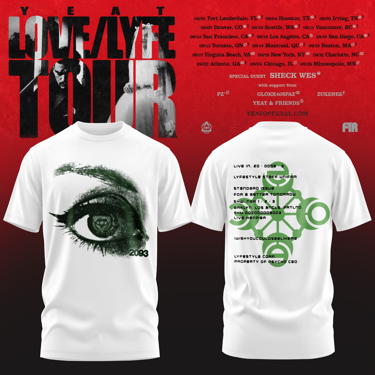 _YEAT – LOVE/LYFE TOUR T-Shirt Premium Graphic