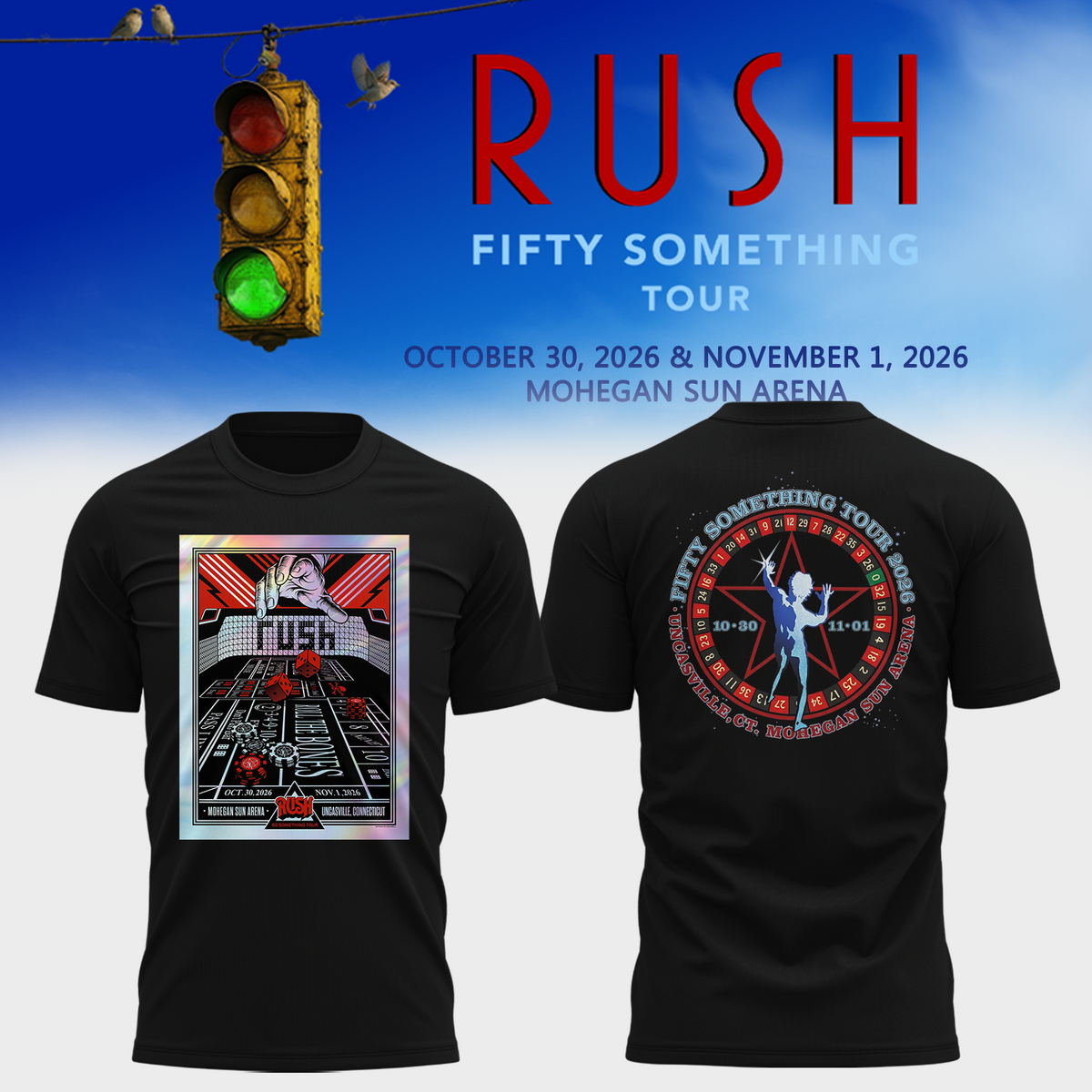 🔥 Rush “Fifty Something Tour 2026” T shirt