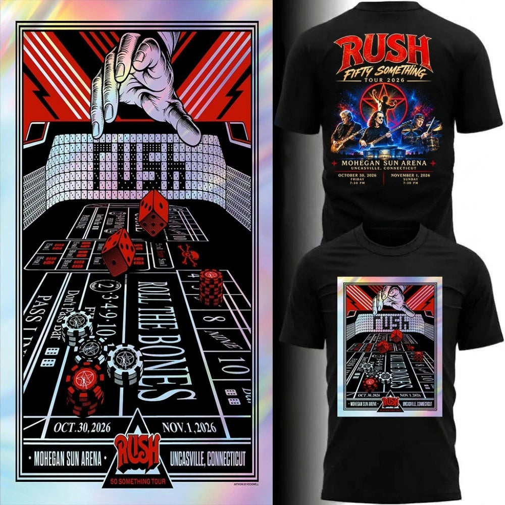 🔥 Rush “Fifty Something Tour 2026” T shirt