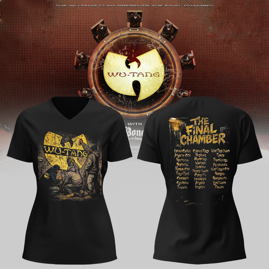 Wu-Tang Clan The Final Chamber Tour 2026 North America Merch Wall Spray V-neck