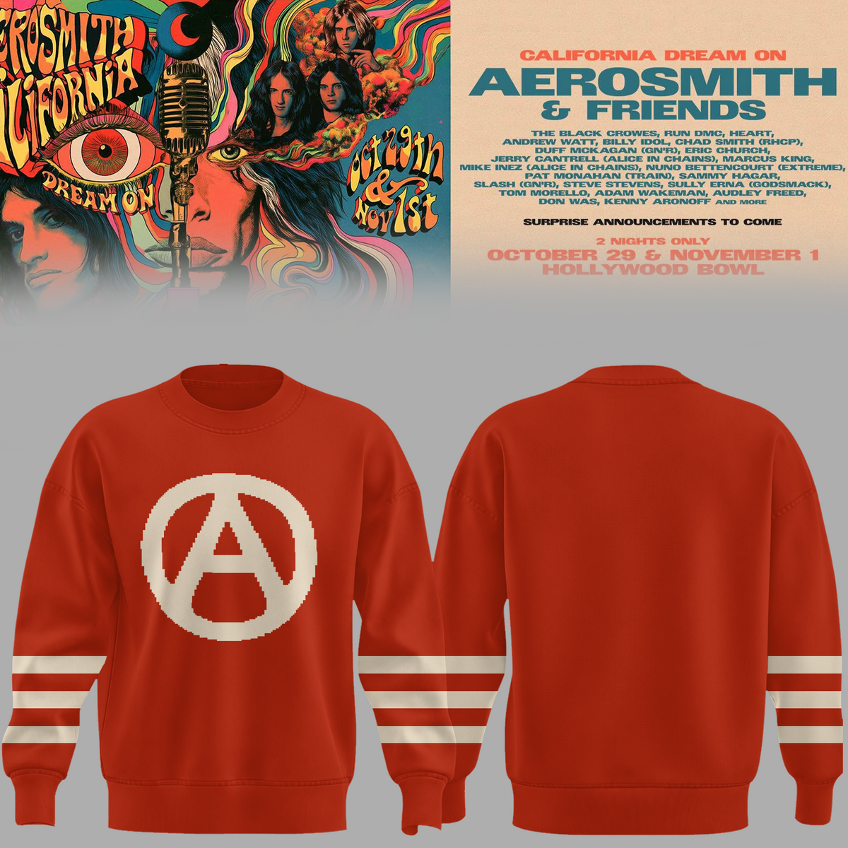🤘 Aerosmith & Friends October 29–November 1 Sweater