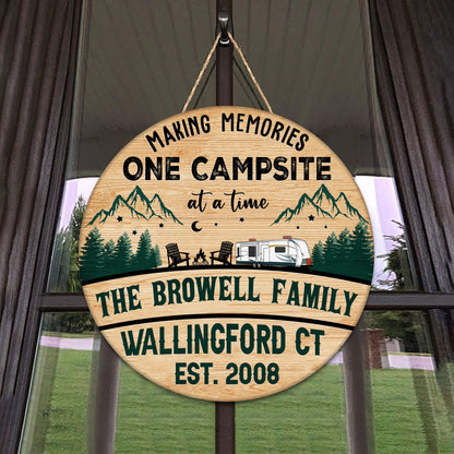 Personalized Campsite Wood Sign: Custom Family Name Cabin Decor