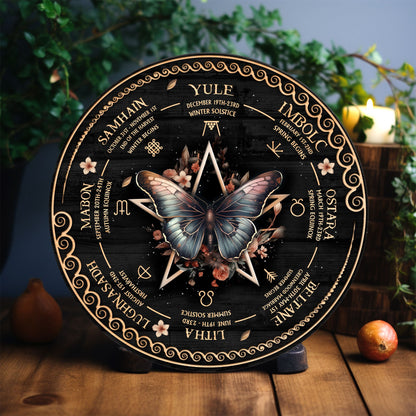 ersonalized Wheel Of The Year Wooden Sign, Triquetra Wheel Of The Year, Wicca Wheel Of The Year, Witch Calendar 2025, Pagan Advent Calendar