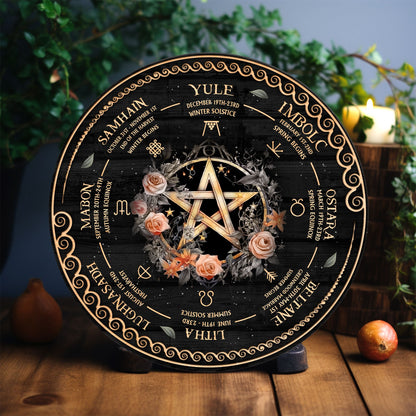 ersonalized Wheel Of The Year Wooden Sign, Triquetra Wheel Of The Year, Wicca Wheel Of The Year, Witch Calendar 2025, Pagan Advent Calendar