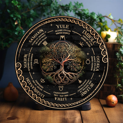 ersonalized Wheel Of The Year Wooden Sign, Triquetra Wheel Of The Year, Wicca Wheel Of The Year, Witch Calendar 2025, Pagan Advent Calendar
