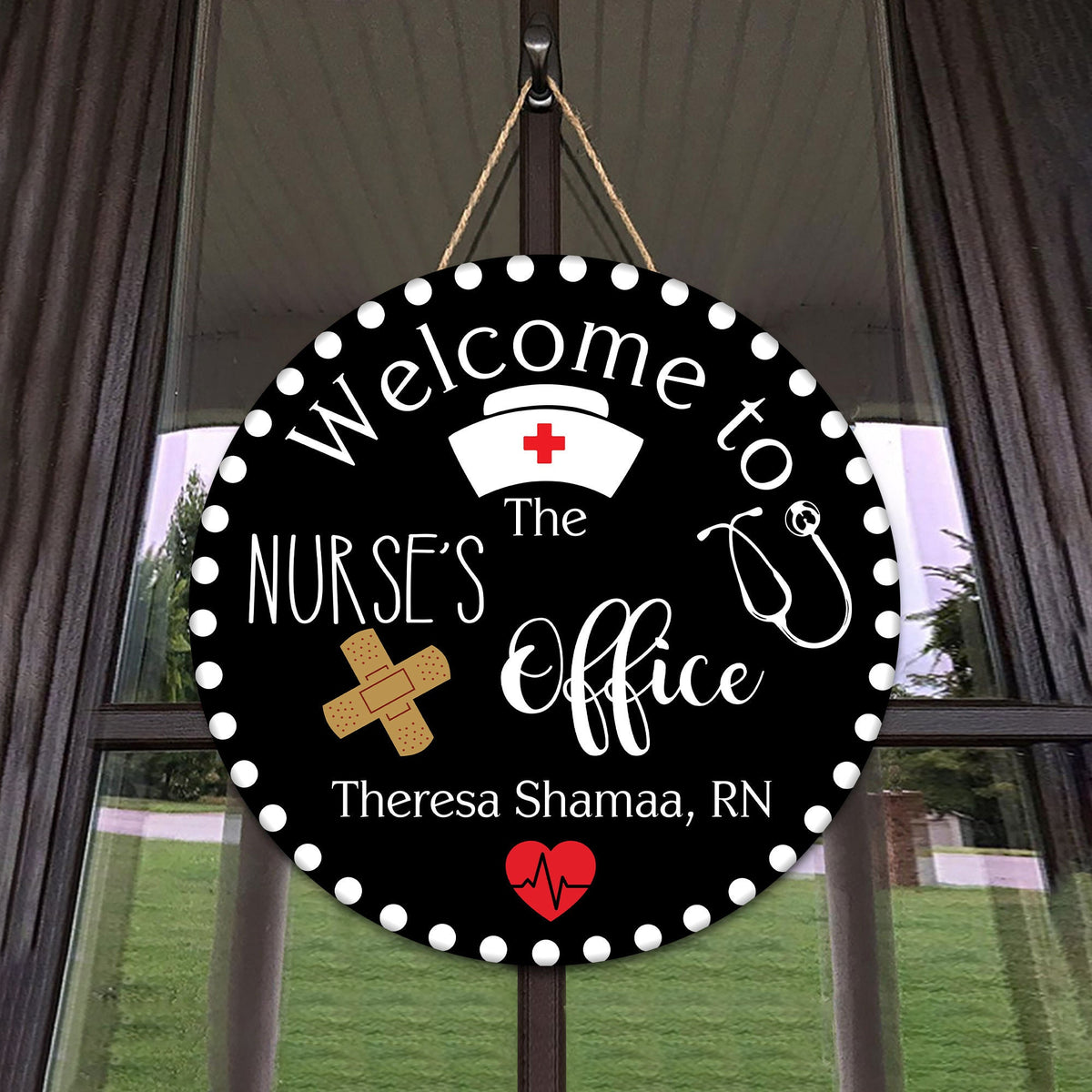 Personalized Nurse Door Hanger: RN Gift, School Nurse Decor