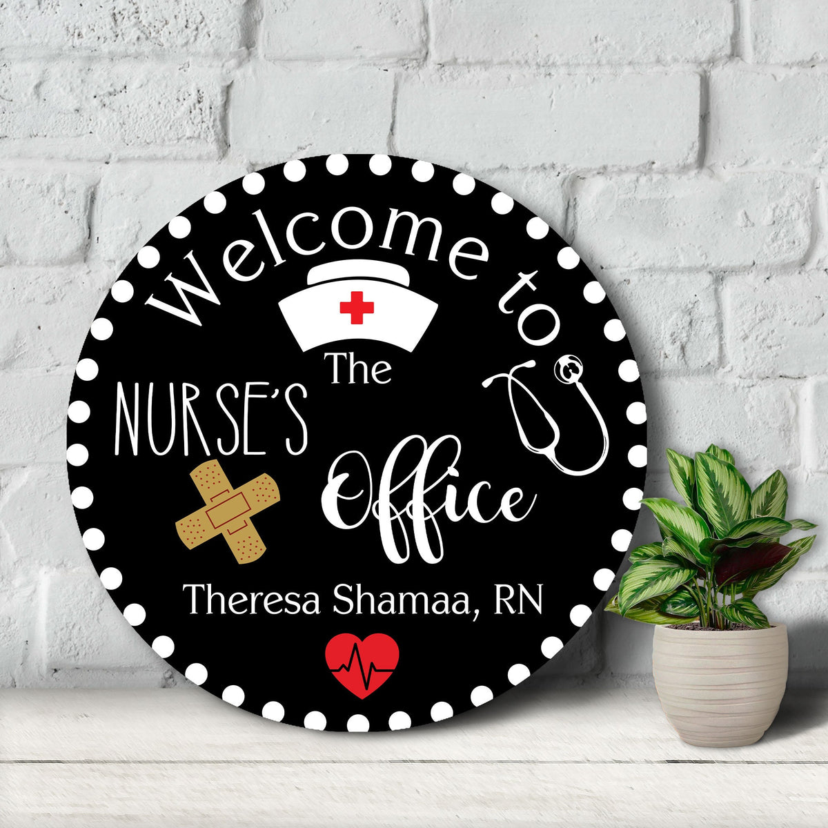 Personalized Nurse Door Hanger: RN Gift, School Nurse Decor