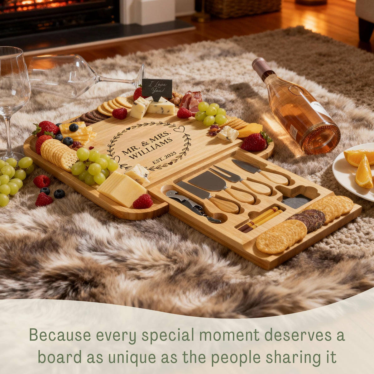 Personalized Charcuterie Board for Mom, Mother’s Day Gift, Custom Cheese Board, Kitchen Gift for Her, Summer Entertaining Board
