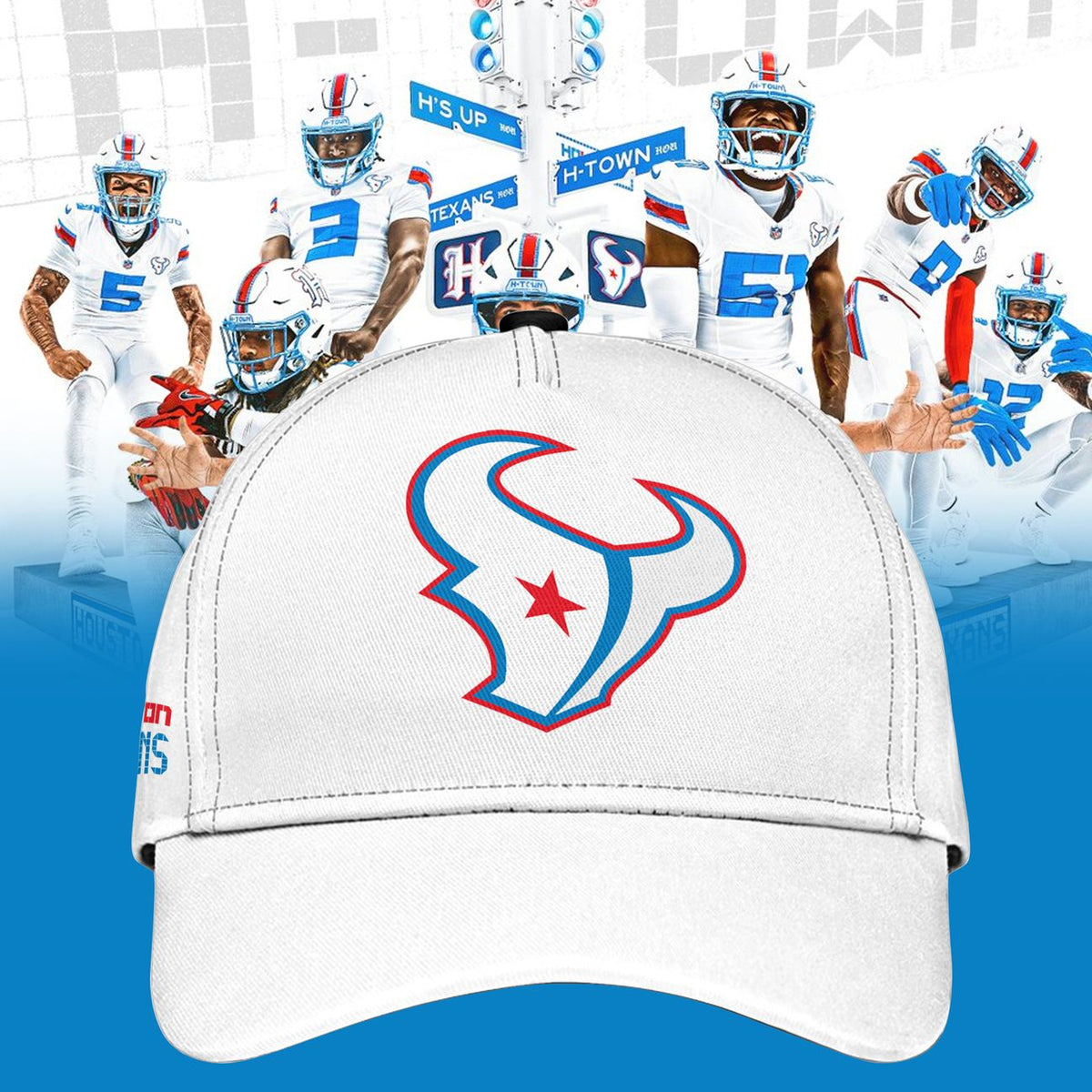 Houston Texans Rivalries By the H. For the H. 2026 Long Tee / White