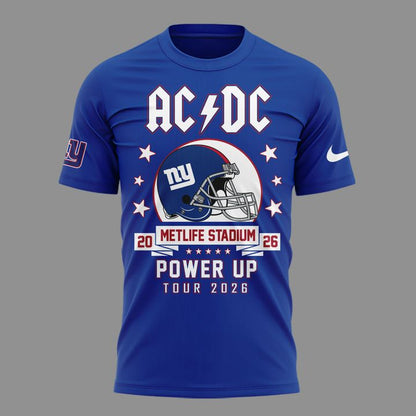 Blue Shirt AC/DC x New York Giants - POWER UP TOUR 2026 T-Shirt