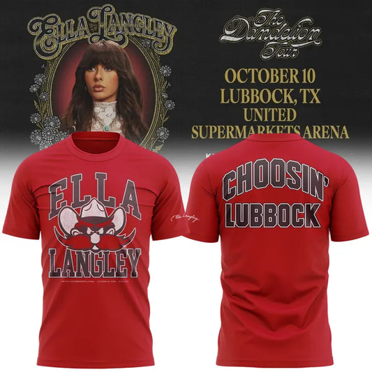 . Texas Tech Red Raiders x Ella Langley-The Dandelion Tour 2026 Shirt Red