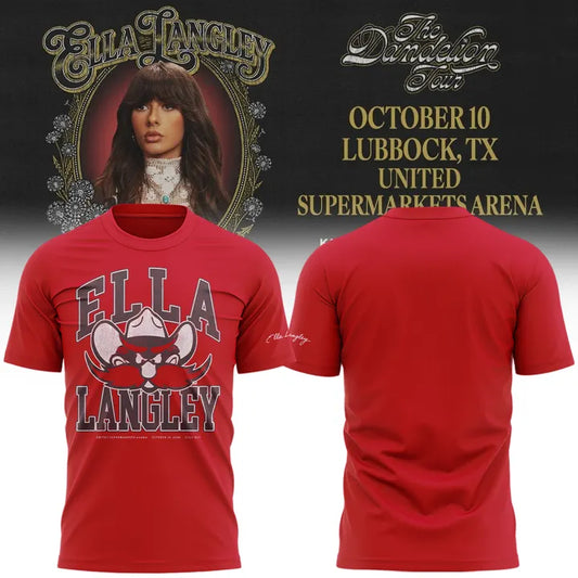 . Texas Tech Red Raiders x Ella Langley-The Dandelion Tour 2026 Shirt Red V2