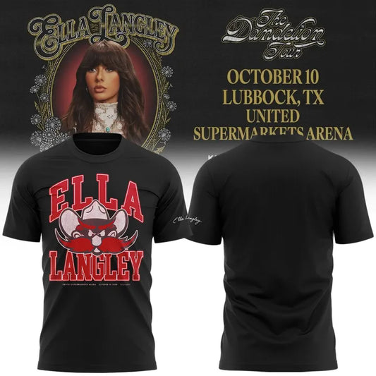 . Texas Tech Red Raiders x Ella Langley-The Dandelion Tour 2026 Shirt Black V2