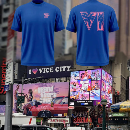 Grand Theft Auto VI "Vice City Royal Blue" Graphic Tee