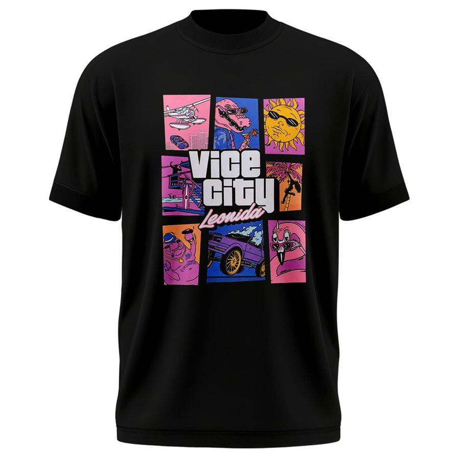 Grand Theft Auto VI "Vice City Leonida Grid" Black Tee